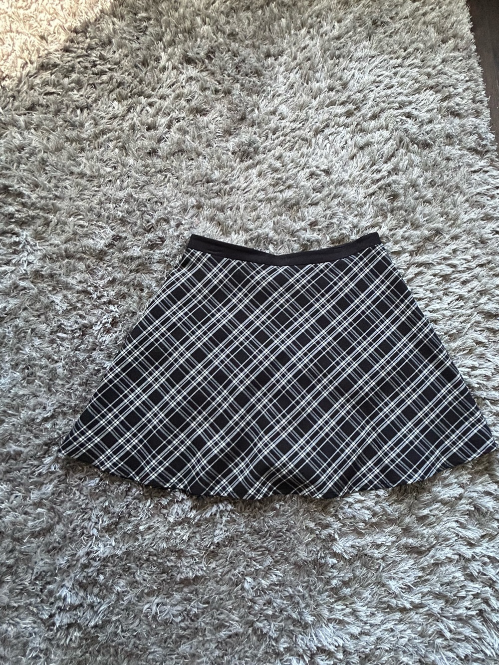 Jacob Black & White Plaid Circle Skirt